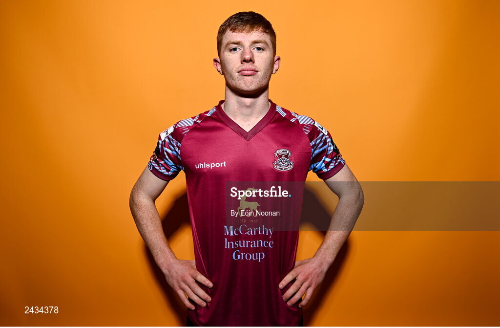 15 February 2023; Cian Browne poses for a portrait during a Cobh Ramblers squad portrait session at Lotamore Park in Mayfield, Cork. Photo by Eóin Noonan/Sportsfile