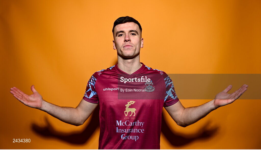 15 February 2023; Charlie Lyons poses for a portrait during a Cobh Ramblers squad portrait session at Lotamore Park in Mayfield, Cork. Photo by Eóin Noonan/Sportsfile