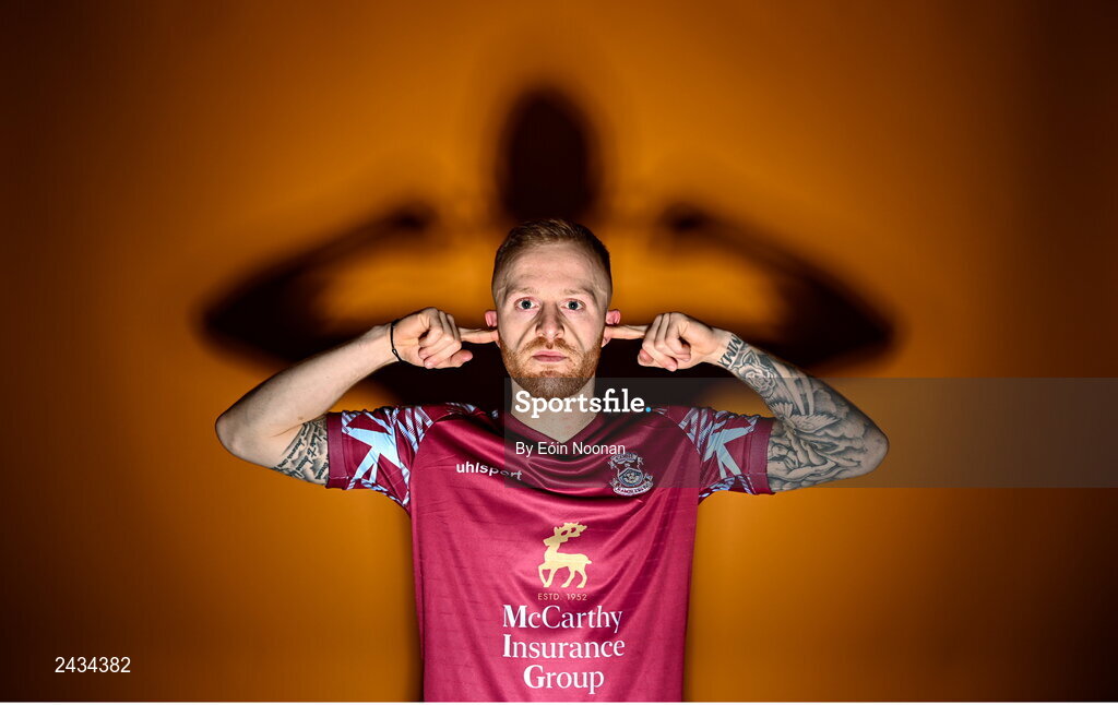15 February 2023; Jack Doherty poses for a portrait during a Cobh Ramblers squad portrait session at Lotamore Park in Mayfield, Cork. Photo by Eóin Noonan/Sportsfile