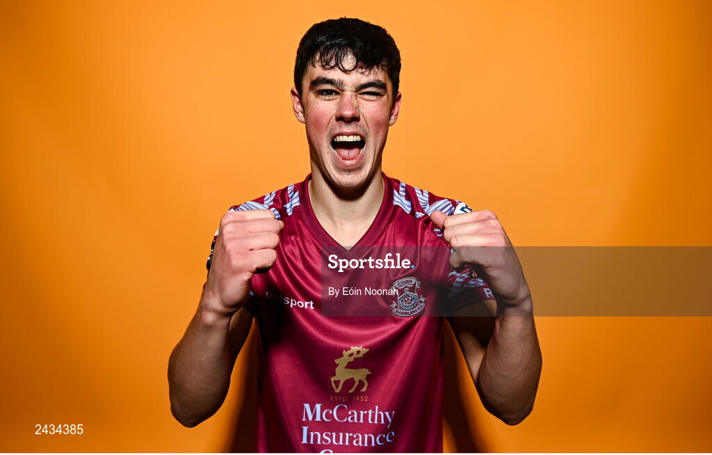 15 February 2023; Luke Desmond poses for a portrait during a Cobh Ramblers squad portrait session at Lotamore Park in Mayfield, Cork. Photo by Eóin Noonan/Sportsfile