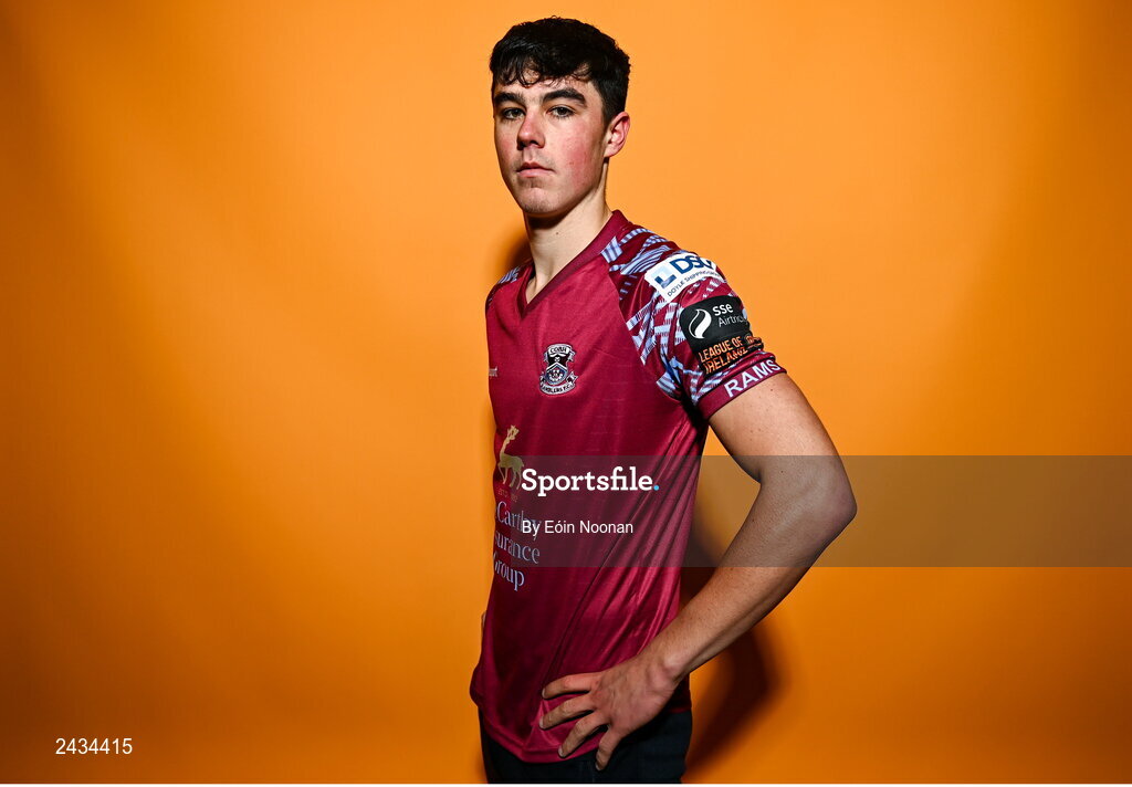 15 February 2023; Luke Desmond poses for a portrait during a Cobh Ramblers squad portrait session at Lotamore Park in Mayfield, Cork. Photo by Eóin Noonan/Sportsfile