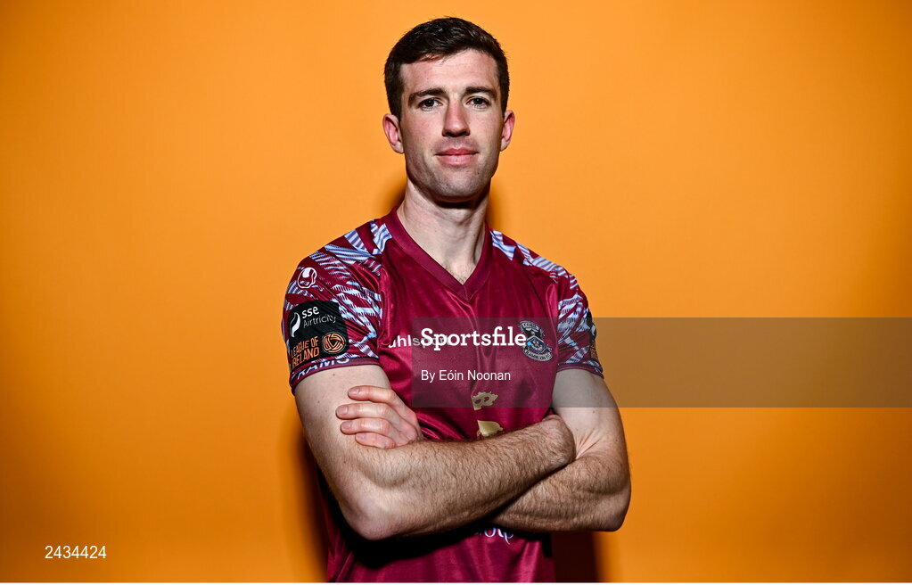 15 February 2023; Breandán Frahill poses for a portrait during a Cobh Ramblers squad portrait session at Lotamore Park in Mayfield, Cork. Photo by Eóin Noonan/Sportsfile