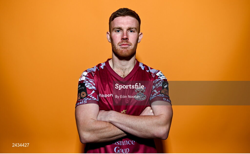 15 February 2023; Jason Abbott poses for a portrait during a Cobh Ramblers squad portrait session at Lotamore Park in Mayfield, Cork. Photo by Eóin Noonan/Sportsfile