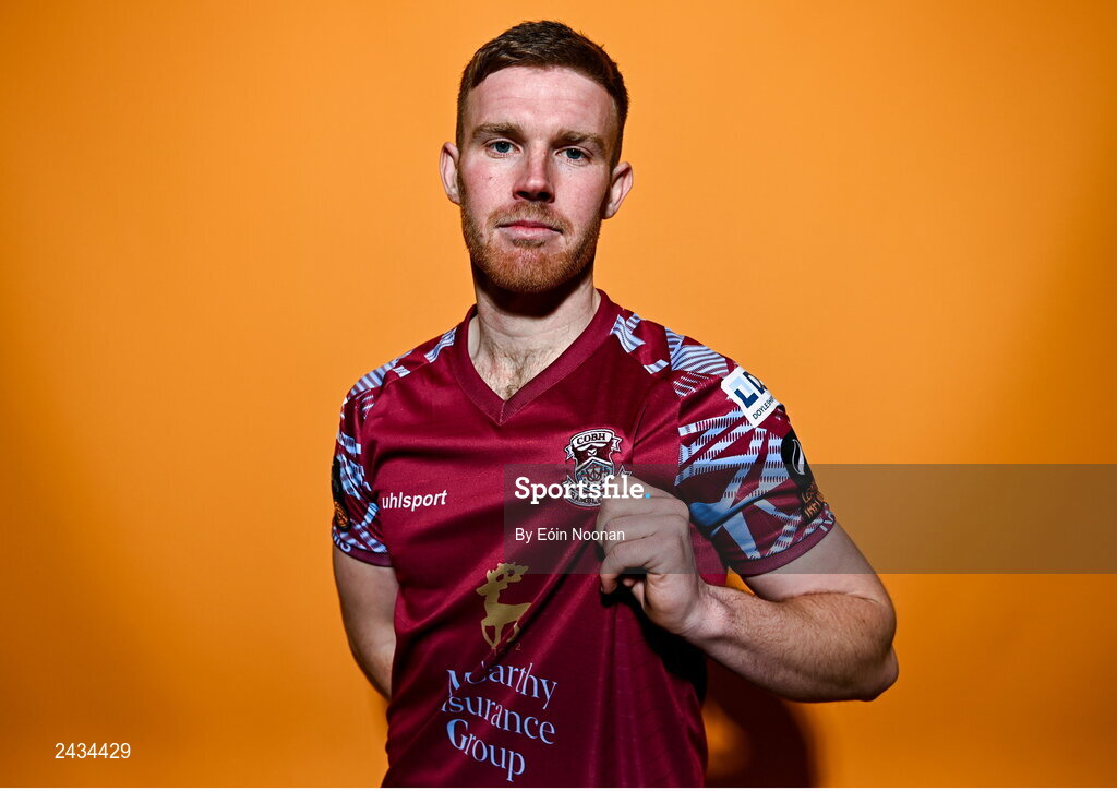 15 February 2023; Jason Abbott poses for a portrait during a Cobh Ramblers squad portrait session at Lotamore Park in Mayfield, Cork. Photo by Eóin Noonan/Sportsfile