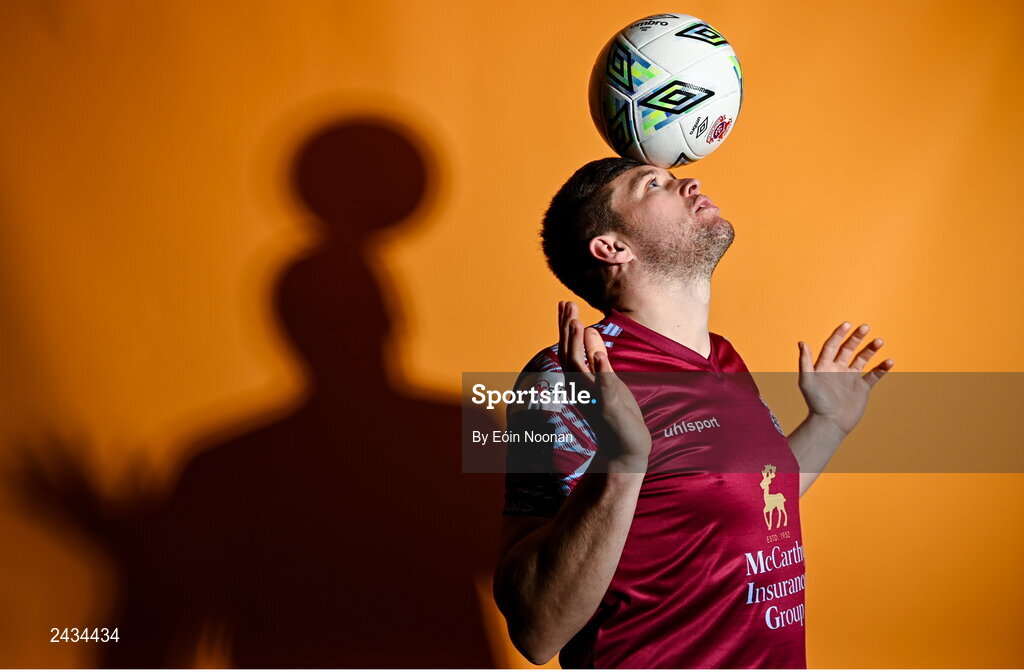 15 February 2023; Jake Heagarty poses for a portrait during a Cobh Ramblers squad portrait session at Lotamore Park in Mayfield, Cork. Photo by Eóin Noonan/Sportsfile