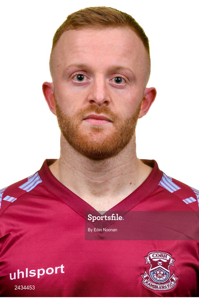 15 February 2023; Jack Doherty poses for a portrait during a Cobh Ramblers squad portrait session at Lotamore Park in Mayfield, Cork. Photo by Eóin Noonan/Sportsfile