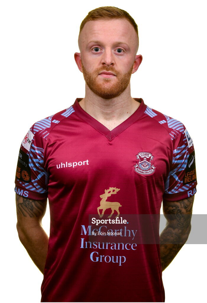 15 February 2023; Jack Doherty poses for a portrait during a Cobh Ramblers squad portrait session at Lotamore Park in Mayfield, Cork. Photo by Eóin Noonan/Sportsfile