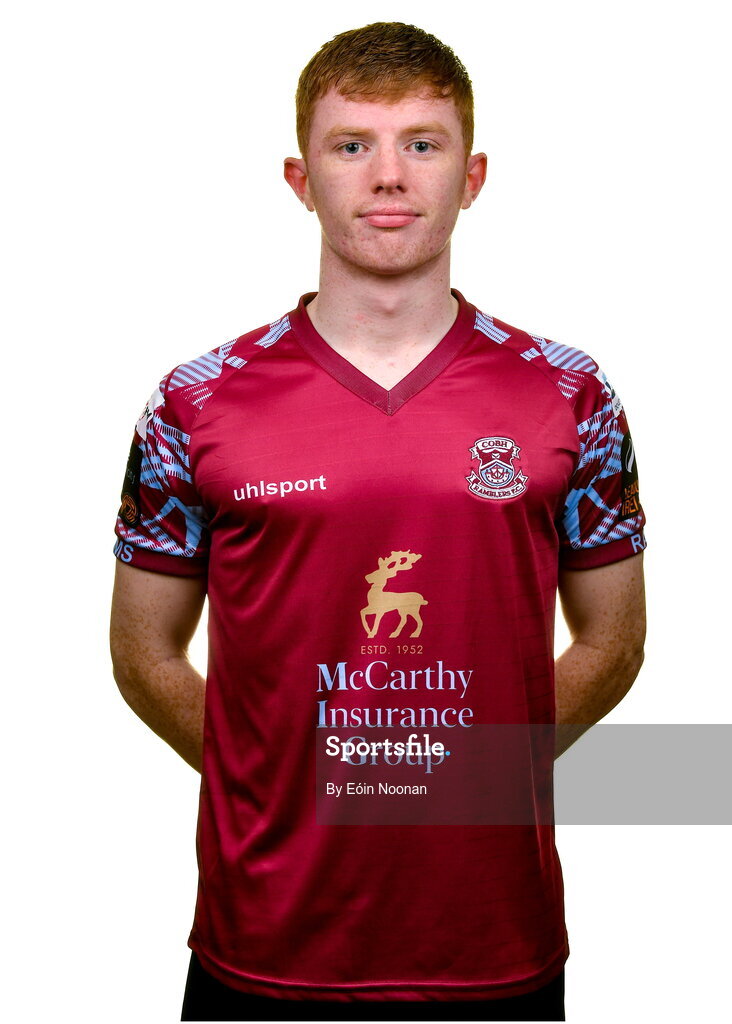 15 February 2023; Cian Browne poses for a portrait during a Cobh Ramblers squad portrait session at Lotamore Park in Mayfield, Cork. Photo by Eóin Noonan/Sportsfile