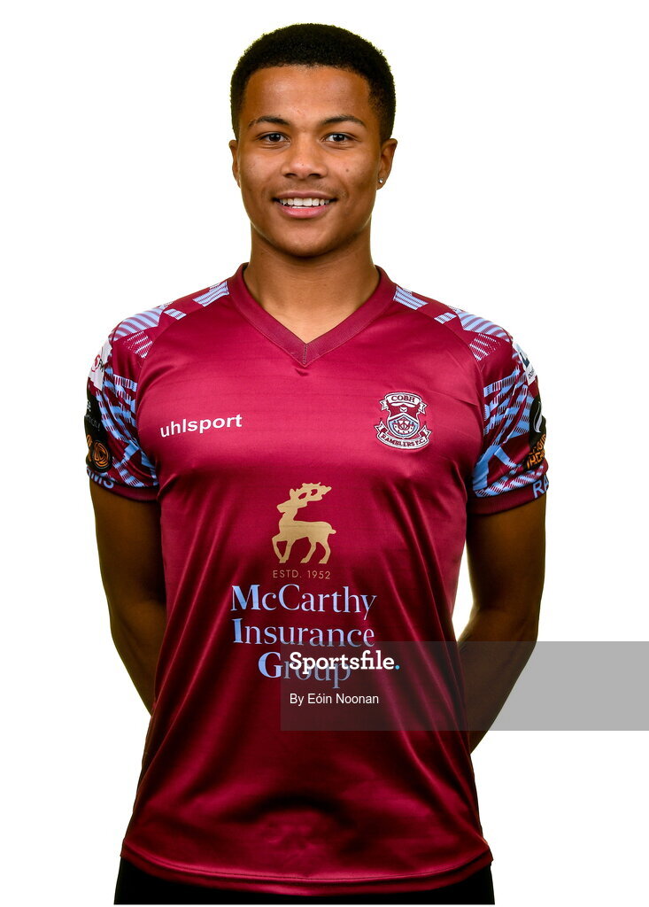15 February 2023; Adrien Thibaut poses for a portrait during a Cobh Ramblers squad portrait session at Lotamore Park in Mayfield, Cork. Photo by Eóin Noonan/Sportsfile