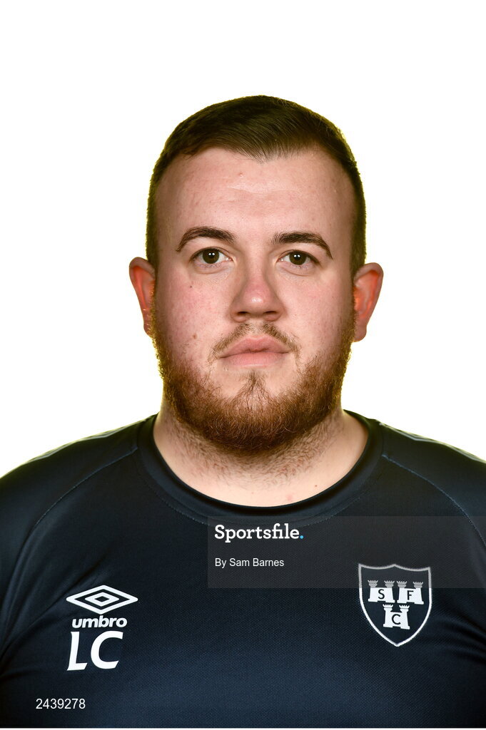 20 February 2023; Kitman Luke Creagh poses for a portrait during a Shelbourne squad portrait session at Tolka Park in Dublin. Photo by Sam Barnes/Sportsfile