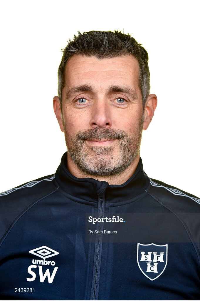 20 February 2023; Goalkeeping coach Steve Williams poses for a portrait during a Shelbourne squad portrait session at Tolka Park in Dublin. Photo by Sam Barnes/Sportsfile