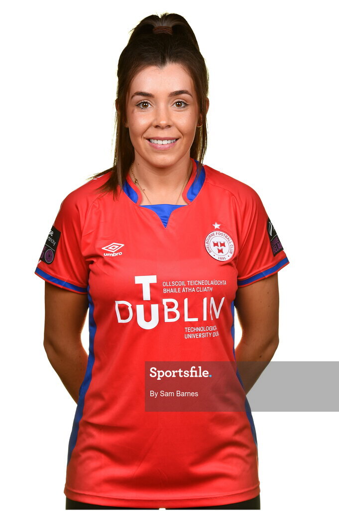 20 February 2023; Sophie Watters during a Shelbourne squad portrait session at Tolka Park in Dublin. Photo by Sam Barnes/Sportsfile
