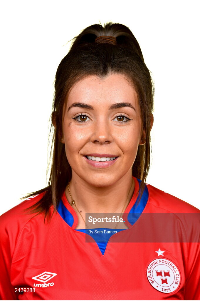 20 February 2023; Sophie Watters during a Shelbourne squad portrait session at Tolka Park in Dublin. Photo by Sam Barnes/Sportsfile