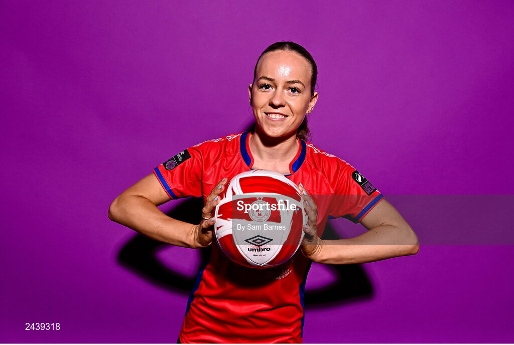 20 February 2023; Kerri Letmon poses for a portrait during a Shelbourne squad portrait session at Tolka Park in Dublin. Photo by Sam Barnes/Sportsfile
