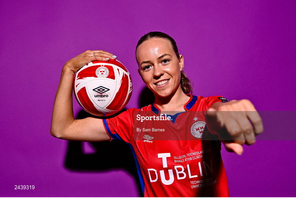 20 February 2023; Kerri Letmon poses for a portrait during a Shelbourne squad portrait session at Tolka Park in Dublin. Photo by Sam Barnes/Sportsfile