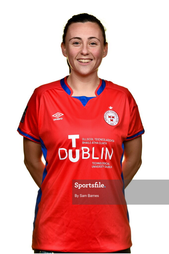 20 February 2023; Megan Smyth-Lynch during a Shelbourne squad portrait session at Tolka Park in Dublin. Photo by Sam Barnes/Sportsfile