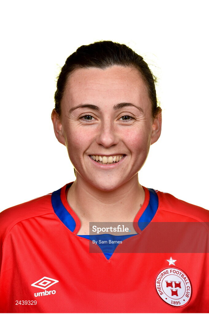 20 February 2023; Megan Smyth-Lynch during a Shelbourne squad portrait session at Tolka Park in Dublin. Photo by Sam Barnes/Sportsfile