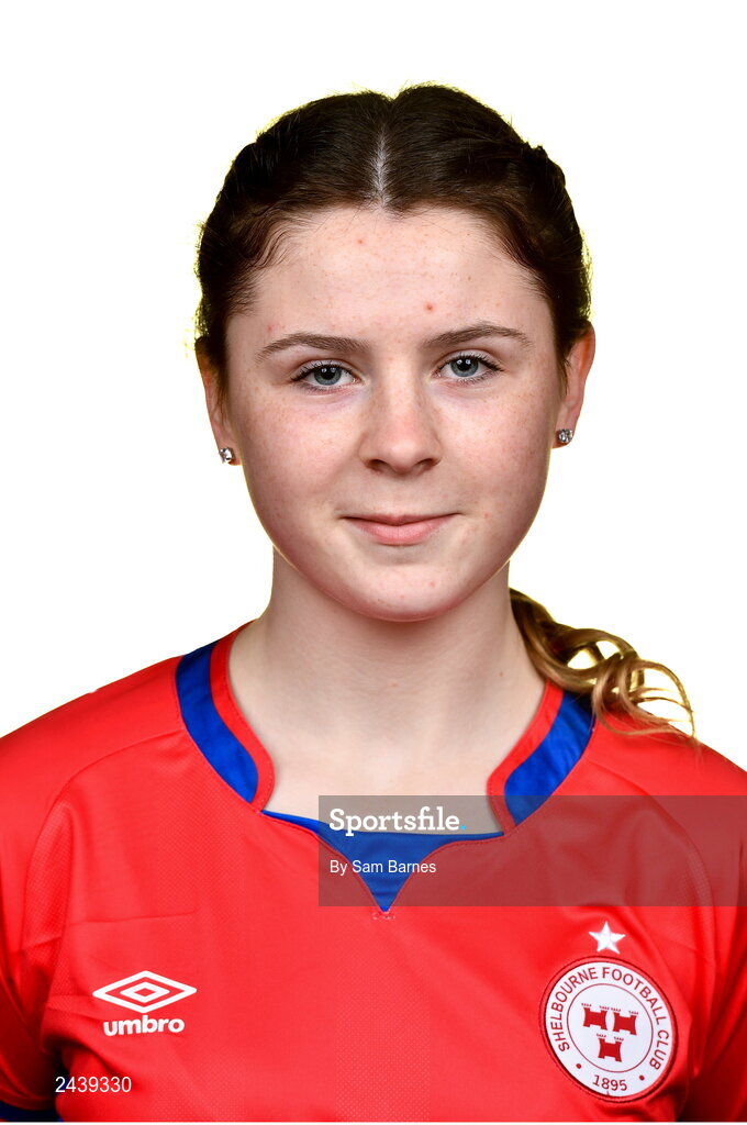 20 February 2023; Leah Riley during a Shelbourne squad portrait session at Tolka Park in Dublin. Photo by Sam Barnes/Sportsfile