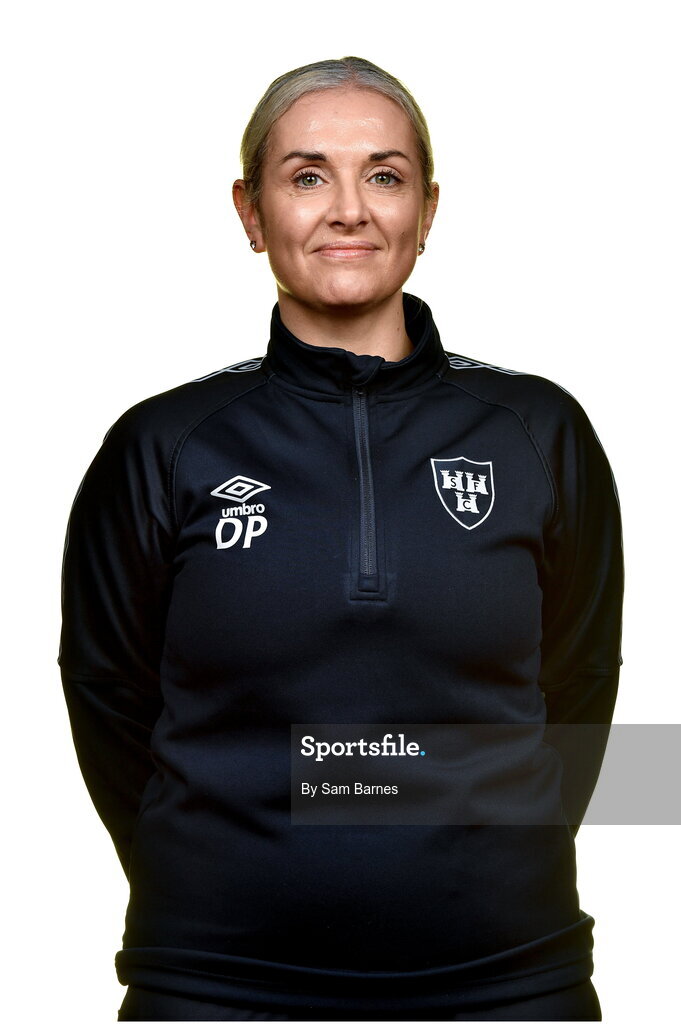20 February 2023; Sports Therapist Donna Power during a Shelbourne squad portrait session at Tolka Park in Dublin. Photo by Sam Barnes/Sportsfile