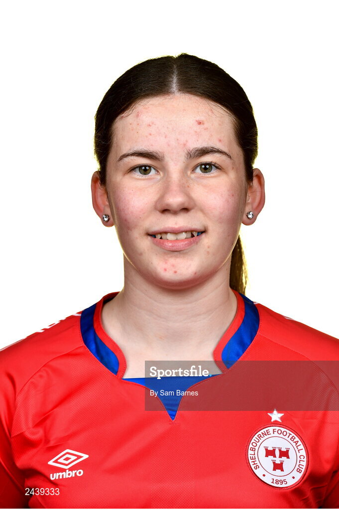 20 February 2023; Rebecca Devreux during a Shelbourne squad portrait session at Tolka Park in Dublin. Photo by Sam Barnes/Sportsfile