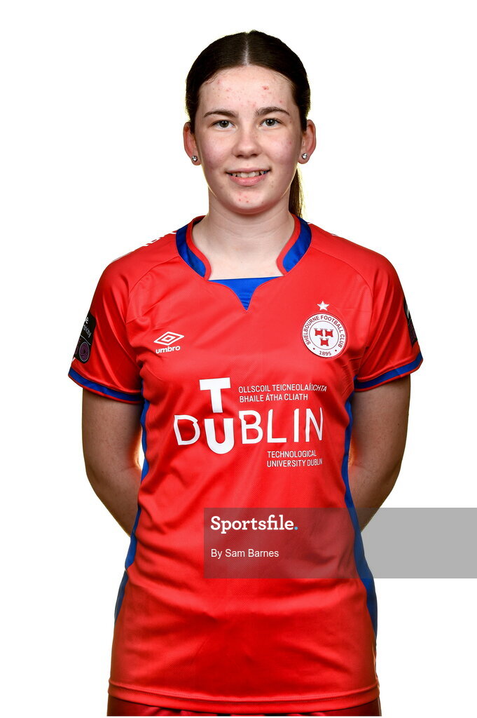 20 February 2023; Rebecca Devreux during a Shelbourne squad portrait session at Tolka Park in Dublin. Photo by Sam Barnes/Sportsfile
