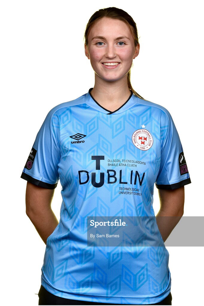 20 February 2023; Courtney Maguire during a Shelbourne squad portrait session at Tolka Park in Dublin. Photo by Sam Barnes/Sportsfile