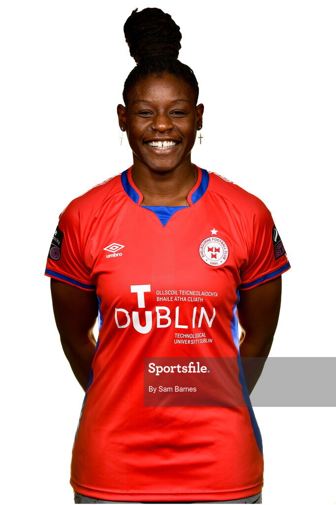 20 February 2023; Ruvimbo Mucherera during a Shelbourne squad portrait session at Tolka Park in Dublin. Photo by Sam Barnes/Sportsfile