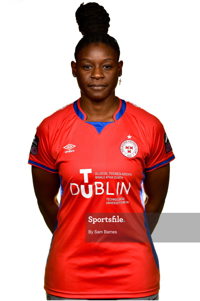 20 February 2023; Ruvimbo Mucherera during a Shelbourne squad portrait session at Tolka Park in Dublin. Photo by Sam Barnes/Sportsfile