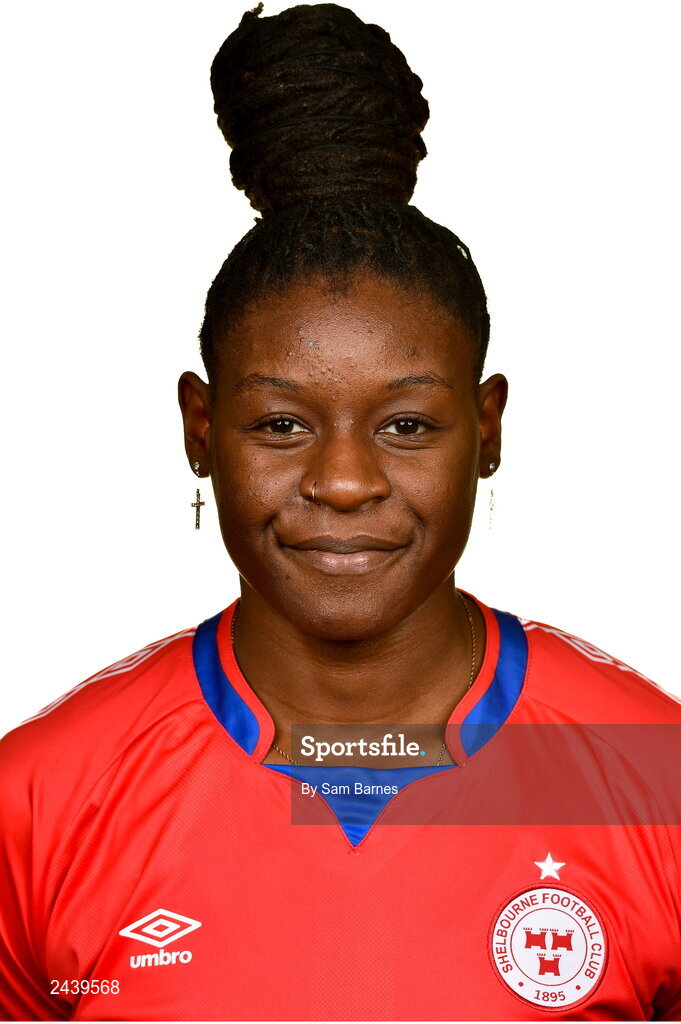 20 February 2023; Ruvimbo Mucherera during a Shelbourne squad portrait session at Tolka Park in Dublin. Photo by Sam Barnes/Sportsfile