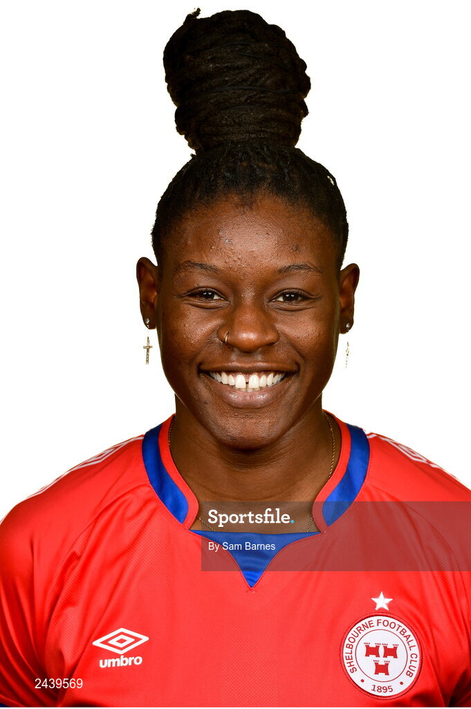 20 February 2023; Ruvimbo Mucherera during a Shelbourne squad portrait session at Tolka Park in Dublin. Photo by Sam Barnes/Sportsfile