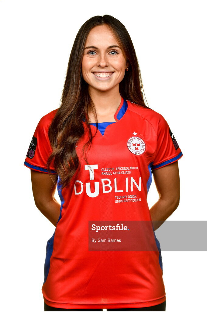 20 February 2023; Kayla Hamric during a Shelbourne squad portrait session at Tolka Park in Dublin. Photo by Sam Barnes/Sportsfile