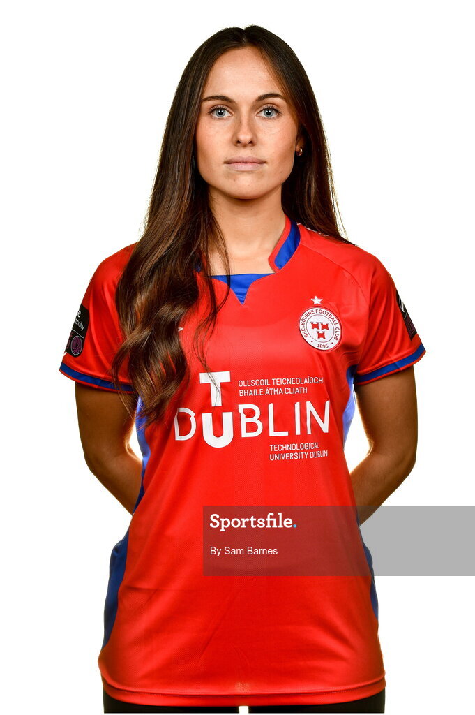 20 February 2023; Kayla Hamric during a Shelbourne squad portrait session at Tolka Park in Dublin. Photo by Sam Barnes/Sportsfile
