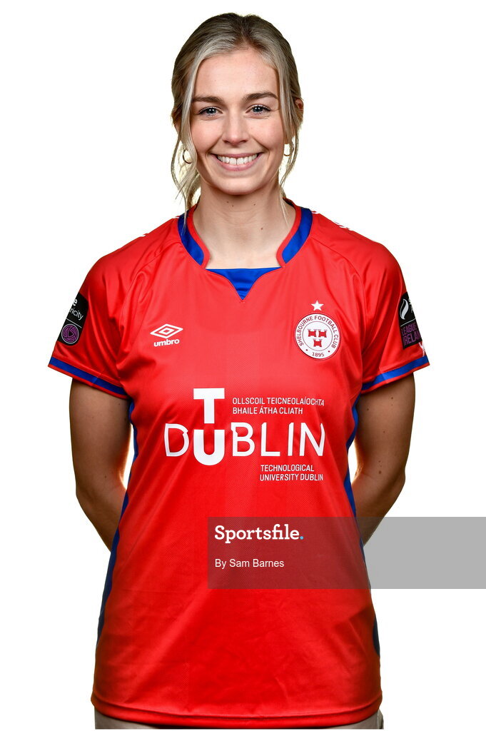 20 February 2023; Jenaya Robertson during a Shelbourne squad portrait session at Tolka Park in Dublin. Photo by Sam Barnes/Sportsfile