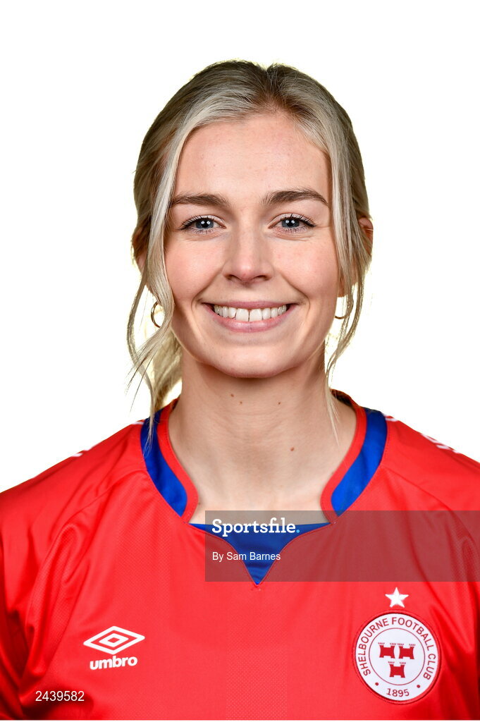 20 February 2023; Jenaya Robertson during a Shelbourne squad portrait session at Tolka Park in Dublin. Photo by Sam Barnes/Sportsfile