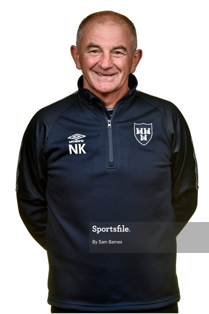 20 February 2023; Manager Noel King during a Shelbourne squad portrait session at Tolka Park in Dublin. Photo by Sam Barnes/Sportsfile
