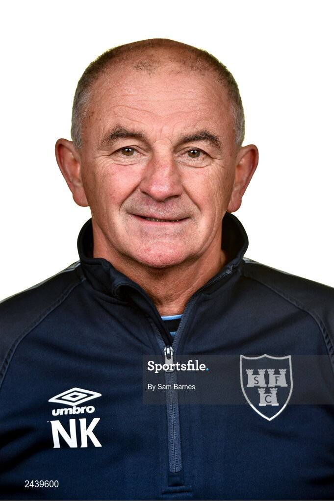 20 February 2023; Manager Noel King during a Shelbourne squad portrait session at Tolka Park in Dublin. Photo by Sam Barnes/Sportsfile