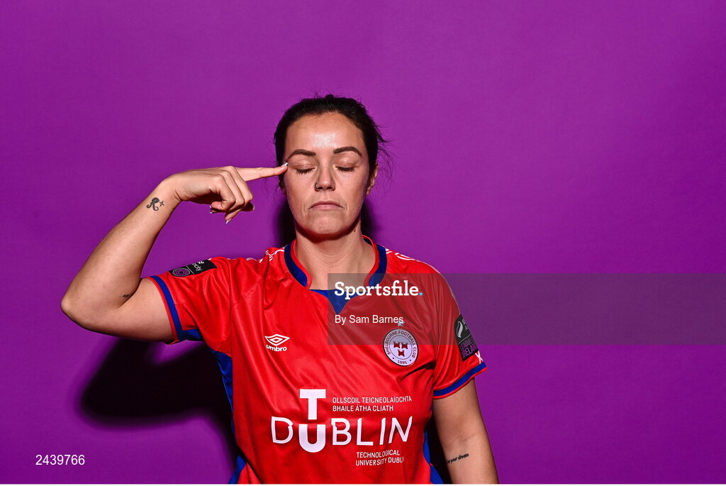 20 February 2023; Noelle Murray poses for a portrait during a Shelbourne squad portrait session at Tolka Park in Dublin. Photo by Sam Barnes/Sportsfile
