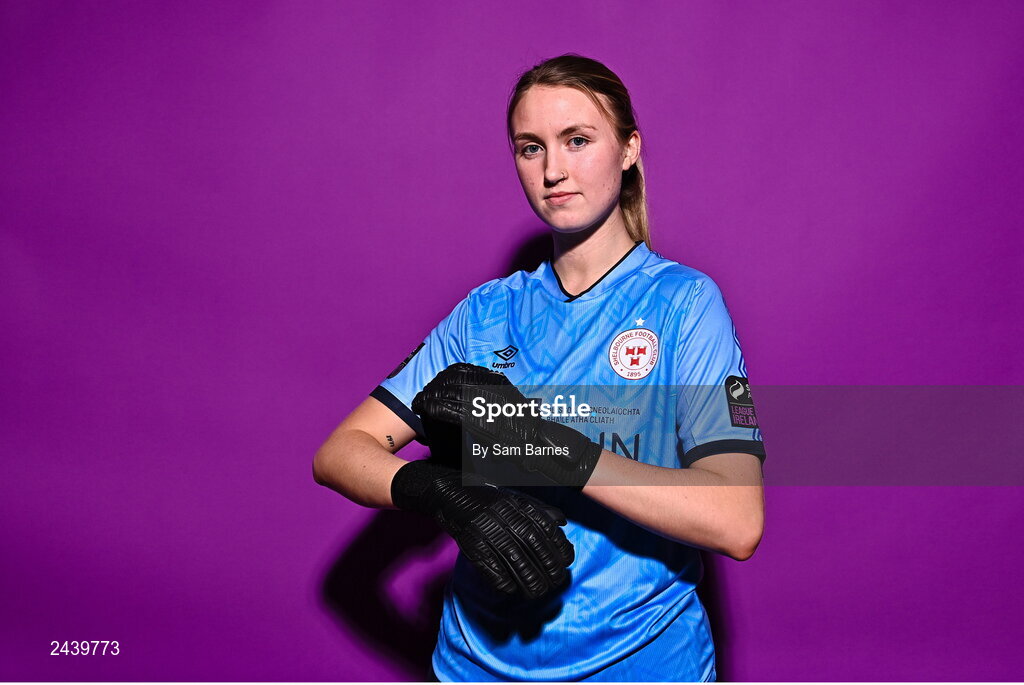 20 February 2023; Courtney Maguire poses for a portrait during a Shelbourne squad portrait session at Tolka Park in Dublin. Photo by Sam Barnes/Sportsfile