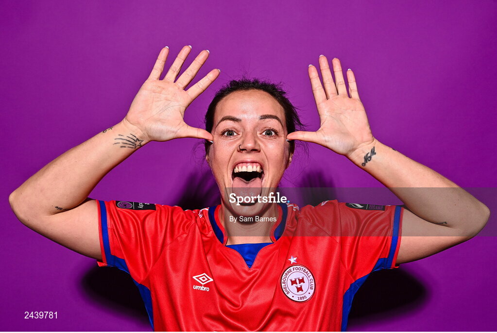 20 February 2023; Noelle Murray poses for a portrait during a Shelbourne squad portrait session at Tolka Park in Dublin. Photo by Sam Barnes/Sportsfile
