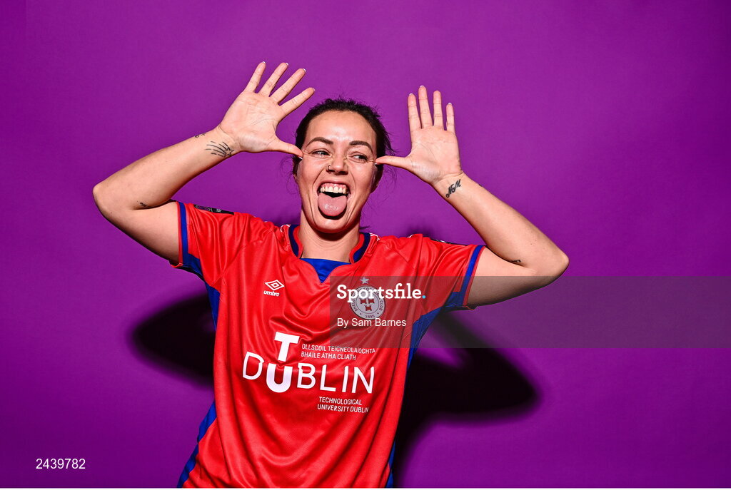 20 February 2023; Noelle Murray poses for a portrait during a Shelbourne squad portrait session at Tolka Park in Dublin. Photo by Sam Barnes/Sportsfile