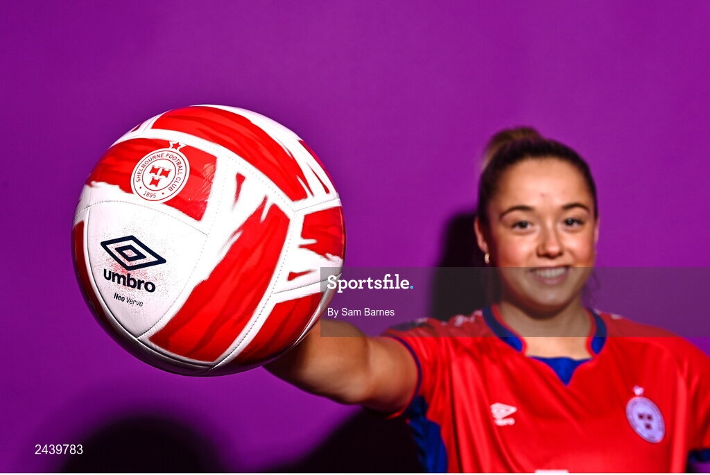 20 February 2023; Nadine Clare poses for a portrait during a Shelbourne squad portrait session at Tolka Park in Dublin. Photo by Sam Barnes/Sportsfile