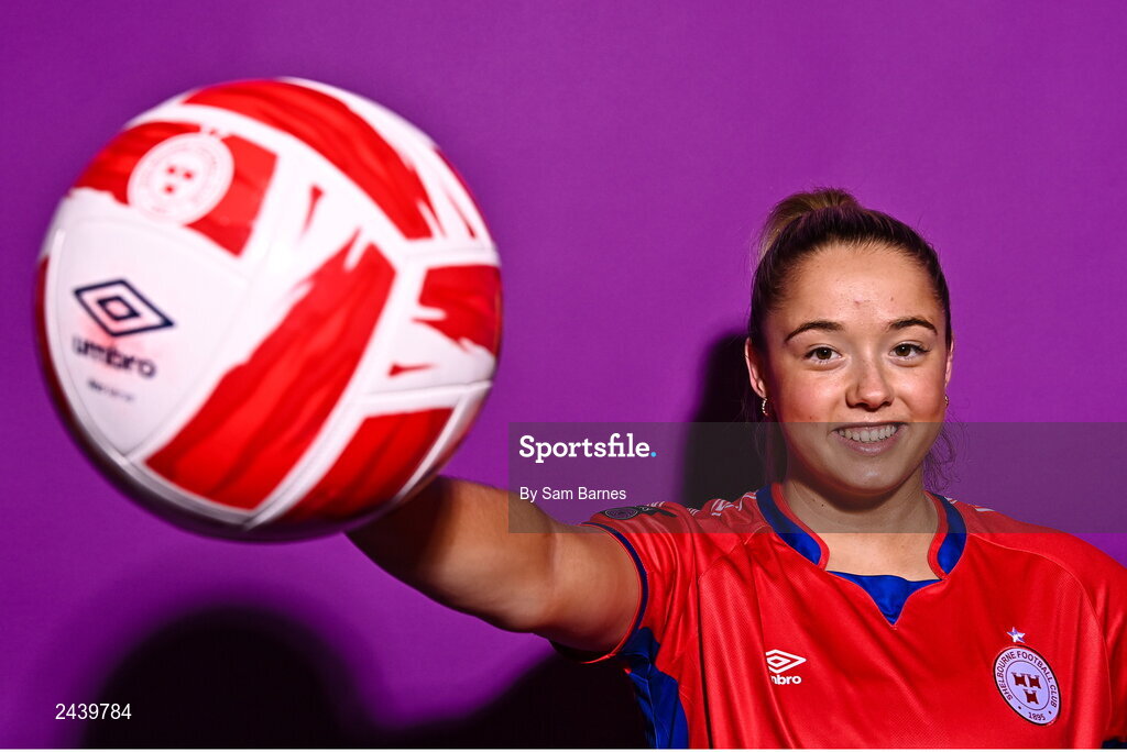 20 February 2023; Nadine Clare poses for a portrait during a Shelbourne squad portrait session at Tolka Park in Dublin. Photo by Sam Barnes/Sportsfile