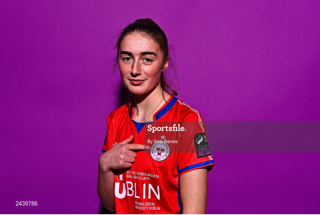 20 February 2023; Taylor White poses for a portrait during a Shelbourne squad portrait session at Tolka Park in Dublin. Photo by Sam Barnes/Sportsfile