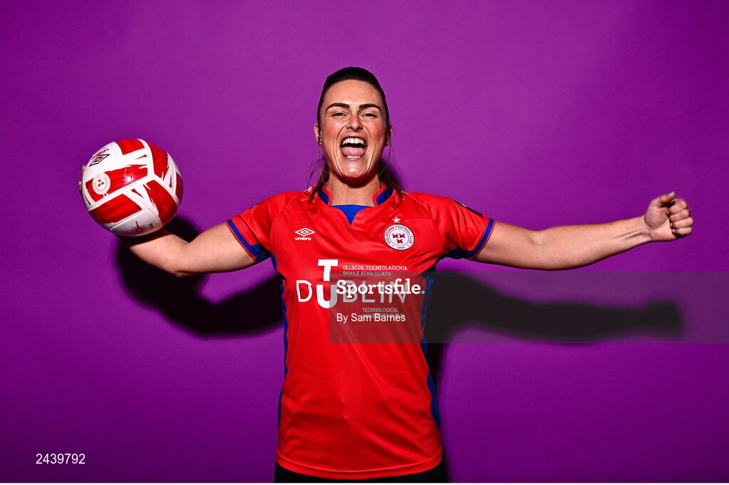 20 February 2023; Jemma Quinn poses for a portrait during a Shelbourne squad portrait session at Tolka Park in Dublin. Photo by Sam Barnes/Sportsfile