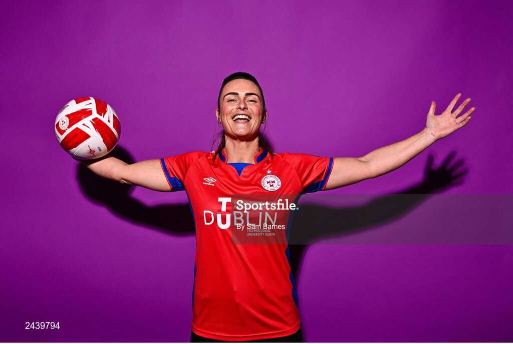 20 February 2023; Jemma Quinn poses for a portrait during a Shelbourne squad portrait session at Tolka Park in Dublin. Photo by Sam Barnes/Sportsfile