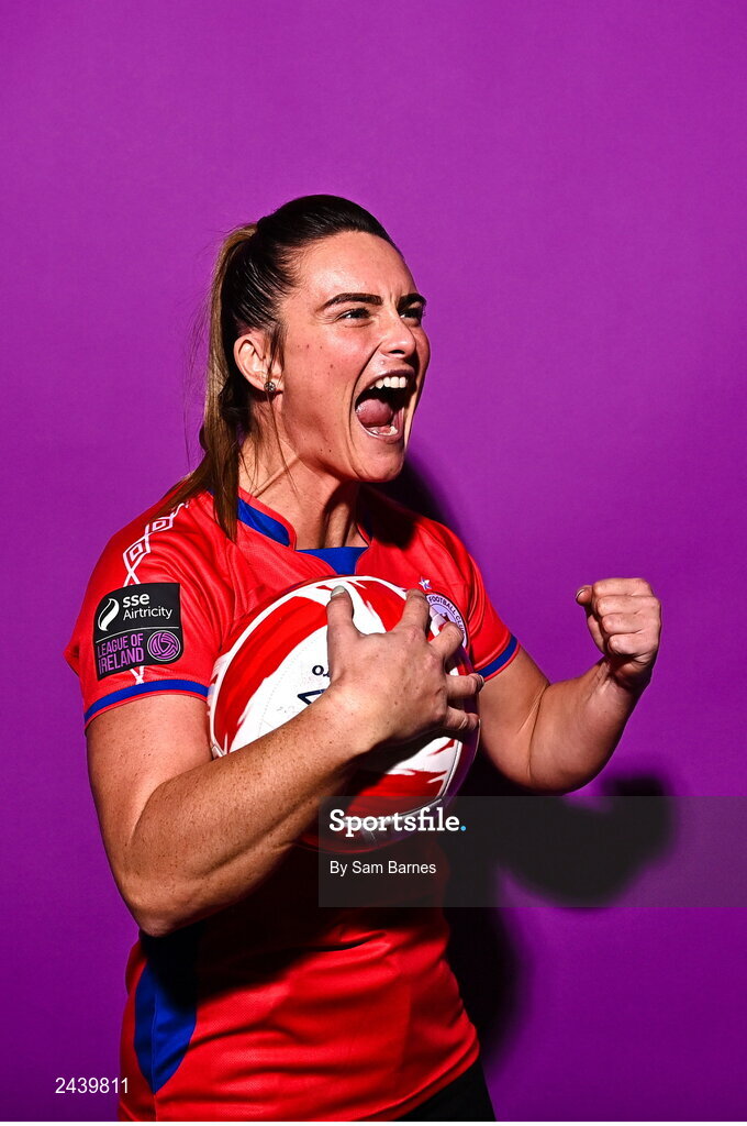 20 February 2023; Jemma Quinn poses for a portrait during a Shelbourne squad portrait session at Tolka Park in Dublin. Photo by Sam Barnes/Sportsfile