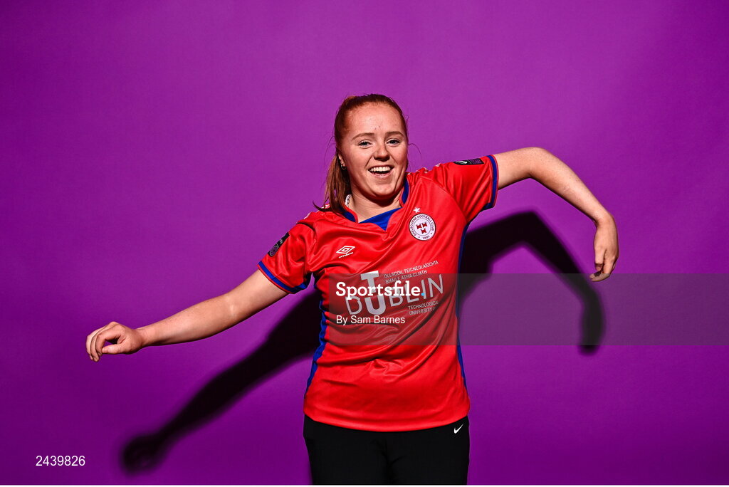 20 February 2023; Kate O'Dowd poses for a portrait during a Shelbourne squad portrait session at Tolka Park in Dublin. Photo by Sam Barnes/Sportsfile