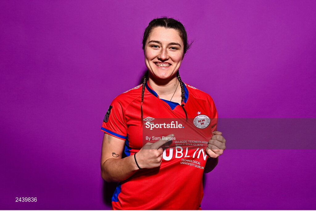 20 February 2023; Keeva Keenan poses for a portrait during a Shelbourne squad portrait session at Tolka Park in Dublin. Photo by Sam Barnes/Sportsfile