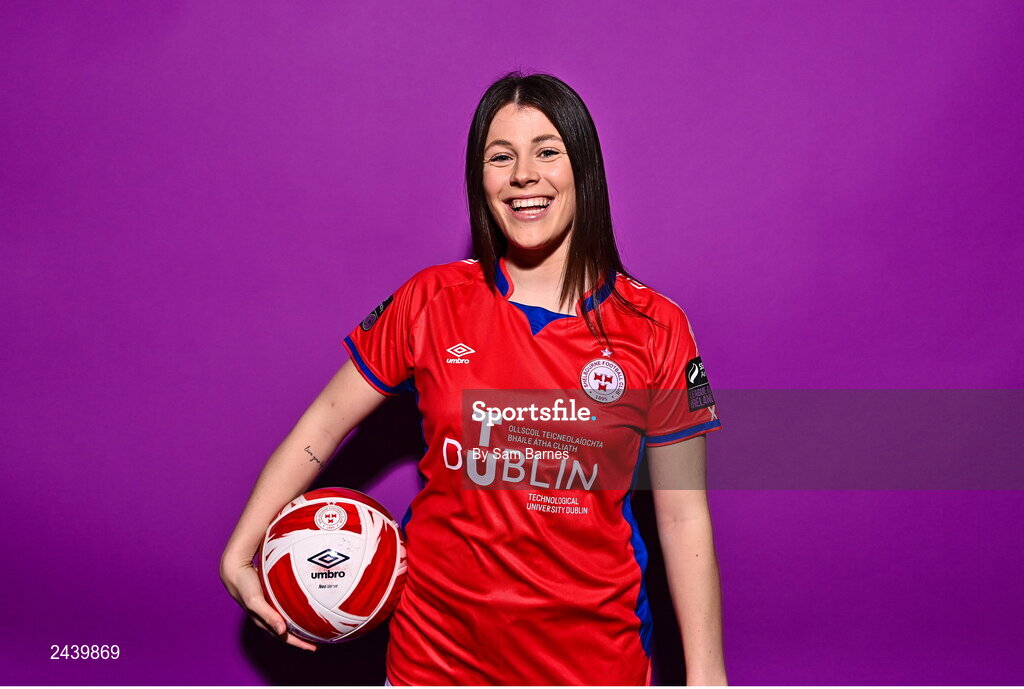 20 February 2023; Christie Gray poses for a portrait during a Shelbourne squad portrait session at Tolka Park in Dublin. Photo by Sam Barnes/Sportsfile