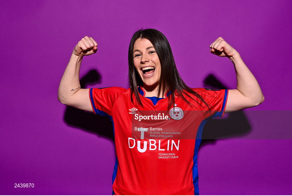 20 February 2023; Christie Gray poses for a portrait during a Shelbourne squad portrait session at Tolka Park in Dublin. Photo by Sam Barnes/Sportsfile